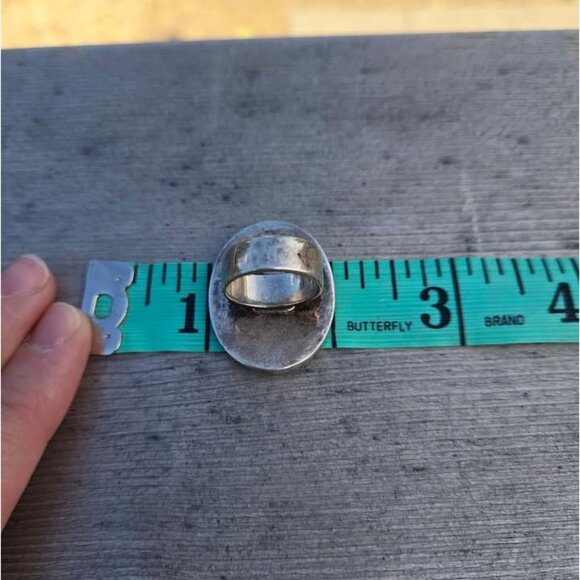 Large Sterling Silver Filigree Ring Southwestern Boho Style Heavy Solid Silver - Picture 9 of 10